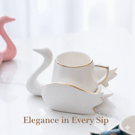 Elegant Swan Cup Set