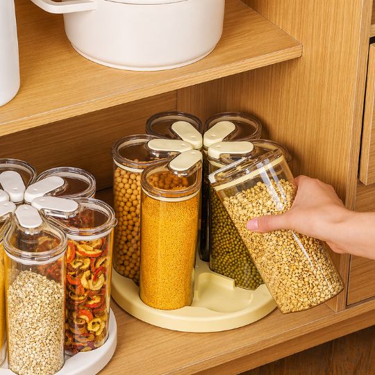 Rotating Grain Storage Container