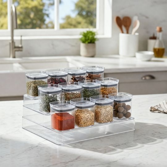 Spice Containers With Display Rack