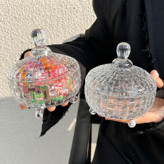 Crystal Glass Storage Jar With Lid